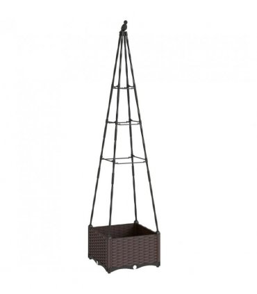 Outsunny Raised Bed for Garden, Raised Garden Bed Planter Box with Trellis, Self Watering, Drainage Holes and Plugs