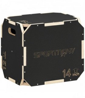 SPORTNOW Non-Slip Plyo Box, Corner-free Wooden Jump Box, 16.1 x14.2"x12.2"
