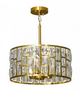 HOMCOM 72 Glass Crystallite Chandelier - Gold-Tone
