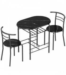 HOMCOM Three-Piece Compact Dining Set - Black