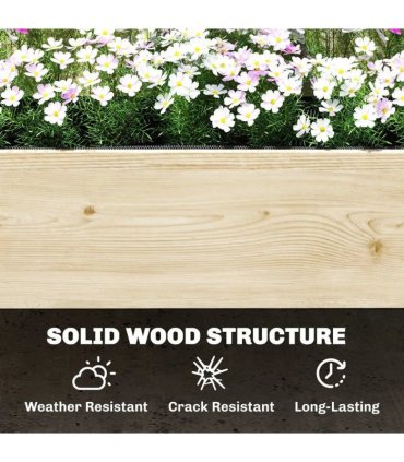Outsunny Raised Garden Bed 2-Tier Stepped Design Planter Box with Trellis for Climbing Plants 108x62x120 cm
