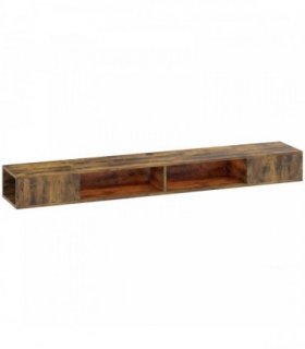 HOMCOM Wall Mounted TV Stand with RGB LED Lights, Floating Entertainment Centre for 75 Inch TV, Rustic Brown