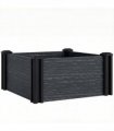 Outsunny Vinyl Raised Garden Bed Kit, 2 x 2 x 1ft Modular Elevated Garden Box with Slotting Legs and Open Bottom, Dark Grey