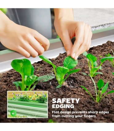Outsunny Set of Two 110 x 50cm Steel Planter Boxes -  Light Green