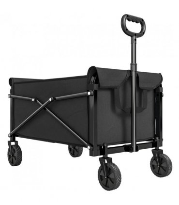 Outsunny 81L Festival Trolley on Wheels, Compact Garden Folding Trolley Cart with Adjustable Handle 80L Black