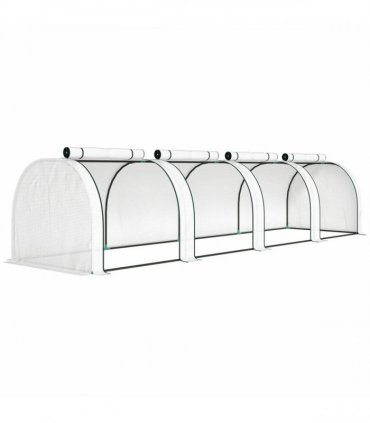 Outsunny 395  x 100 cm Low Tunnel Greenhouse - White