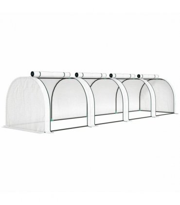 Outsunny 395  x 100 cm Low Tunnel Greenhouse - White