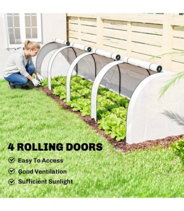 Outsunny 395  x 100 cm Low Tunnel Greenhouse - White