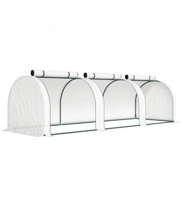 Outsunny 295  x 100 cm Low Tunnel Greenhouse - White