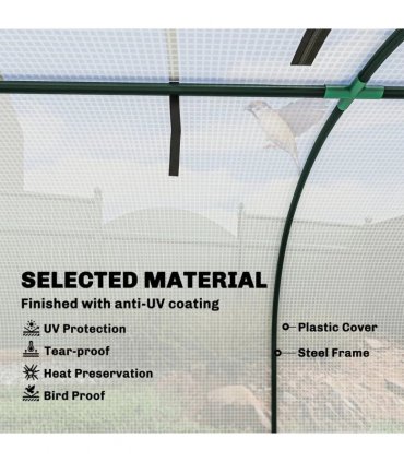 Outsunny 295  x 100 cm Low Tunnel Greenhouse - White