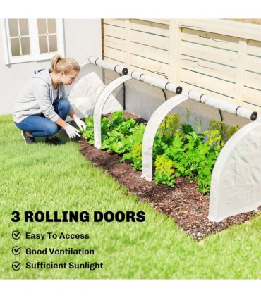 Outsunny 295  x 100 cm Low Tunnel Greenhouse - White