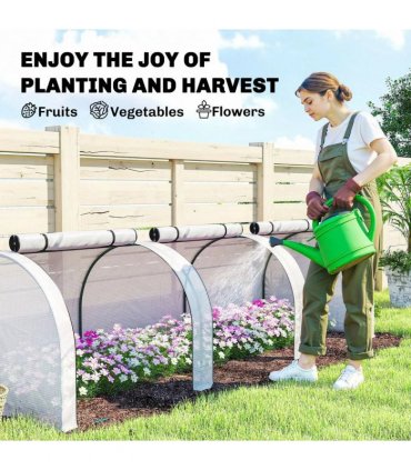 Outsunny 295  x 100 cm Low Tunnel Greenhouse - White