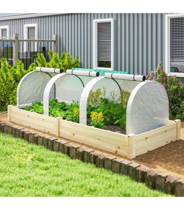 Outsunny 295  x 100 cm Low Tunnel Greenhouse - White