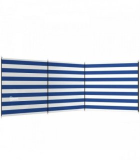 Outsunny 4 Pole Camping Windbreaks, Beach Wind Shield Shelter with Carry Bag and Steel Poles, 540cm x 150cm, Dark Blue