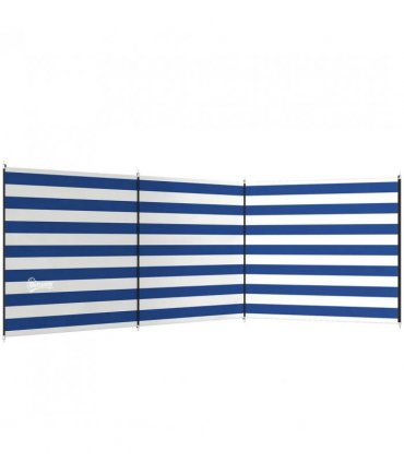 Outsunny 4 Pole Camping Windbreaks, Beach Wind Shield Shelter with Carry Bag and Steel Poles, 540cm x 150cm, Dark Blue