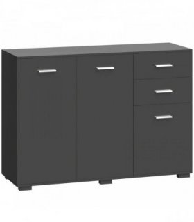 HOMCOM Sideboard, Modern Storage Cabinet with 2 Drawers, 3 Doors and Adjustable Shelves, Black