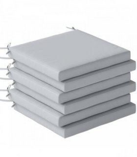 Outsunny Set of 6 Outdoor Seat Cushions with Machine Washable Cover, Water Repellent Seat Cushions Light Grey