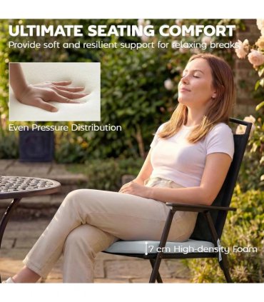 Outsunny Set of 6 Outdoor Seat Cushions with Machine Washable Cover, Water Repellent Seat Cushions Light Grey