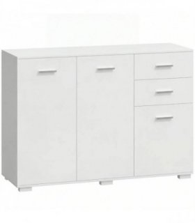 HOMCOM Sideboard, Modern Storage Cabinet with 2 Drawers, 3 Doors and Adjustable Shelves, White