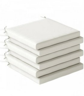 Outsunny Set of 6 Outdoor Seat Cushions with Machine Washable Cover, Water Repellent Seat Cushions Cream White