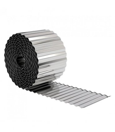 Outsunny Metal Garden Edging Border, 8 in x 21.3 ft Corrugated Heavy Duty Galvanised Steel Lawn Edging, Silver Tone