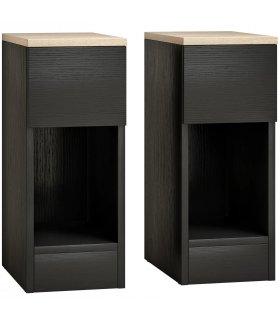 HOMCOM Set of Two Modern Storage Bedside Tables - Black