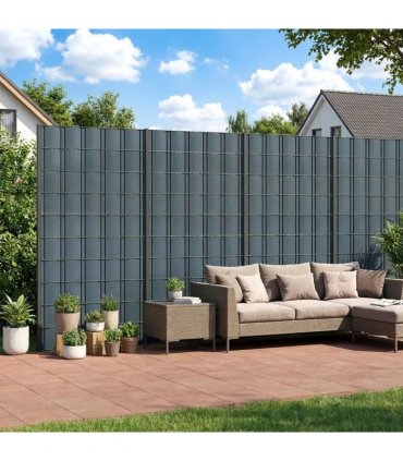 Outsunny 2Pcs Privacy Garden Screen Fence, UV Resistant Waterproof Windbreak Fencing, 70mx19cm, Grey