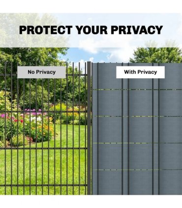 Outsunny 2Pcs Privacy Garden Screen Fence, UV Resistant Waterproof Windbreak Fencing, 70mx19cm, Grey