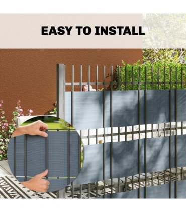 Outsunny 2Pcs Privacy Garden Screen Fence, UV Resistant Waterproof Windbreak Fencing, 70mx19cm, Grey