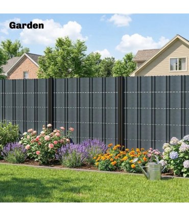 Outsunny 2Pcs Privacy Garden Screen Fence, UV Resistant Waterproof Windbreak Fencing, 70mx19cm, Grey
