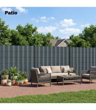Outsunny 2Pcs Privacy Garden Screen Fence, UV Resistant Waterproof Windbreak Fencing, 70mx19cm, Grey