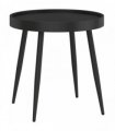 Outsunny 49.5 cm Round Garden Table, Small Outdoor Coffee Side Table with Plastic Tray-Style Top, Metal Legs, Black
