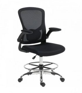 HOMCOM Draughtsman Chair, with Adjustable Lumbar - Black