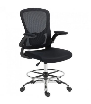 HOMCOM Draughtsman Chair, with Adjustable Lumbar - Black