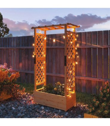 Outsunny Fir Wood 110 x 44 cm Planter and Trellis Garden Bed