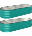 Outsunny Set of Two 150 x 60cm Steel Planters - Green