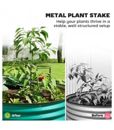 Outsunny Set of Two 150 x 60cm Steel Planters - Green