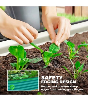 Outsunny Set of Two 150 x 60cm Steel Planters - Green