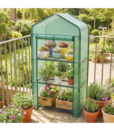 Outsunny Three-Tier Mini Greenhouse - Green