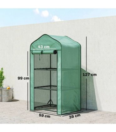 Outsunny Three-Tier Mini Greenhouse - Green