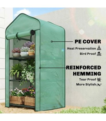 Outsunny Three-Tier Mini Greenhouse - Green