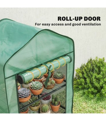 Outsunny Three-Tier Mini Greenhouse - Green