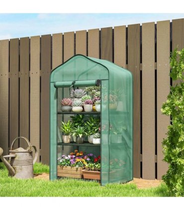 Outsunny Three-Tier Mini Greenhouse - Green