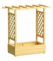 Outsunny Garden Planter with Trellis, Wooden Raised Bed for Garden with Hanging Roof and Drainage Holes, Outdoor Trellis Planter Box for Vegetables, Herbs and Flowers, 110 x 44 x 113 cm, Natural
