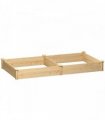 Outsunny Raised Garden Bed, Wooden Planter Box with Divider and Open Bottom for Flowers, Herbs, Vegetables, DIY Painting