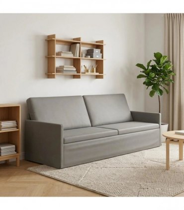 vidaXL 3 Seater Sofa Light Grey 220 x 81 x 82 cm Velvet