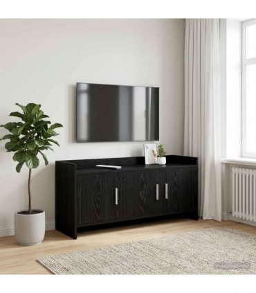 vidaXL TV Cabinet 102 x 33 x 47 cm Black Oak Engineered Wood