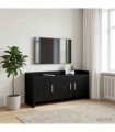 vidaXL TV Cabinet 102 x 33 x 47 cm Black Oak Engineered Wood