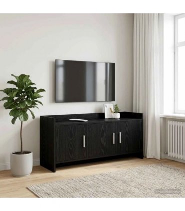 vidaXL TV Cabinet 102 x 33 x 47 cm Black Oak Engineered Wood