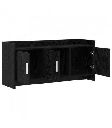 vidaXL TV Cabinet 102 x 33 x 47 cm Black Oak Engineered Wood